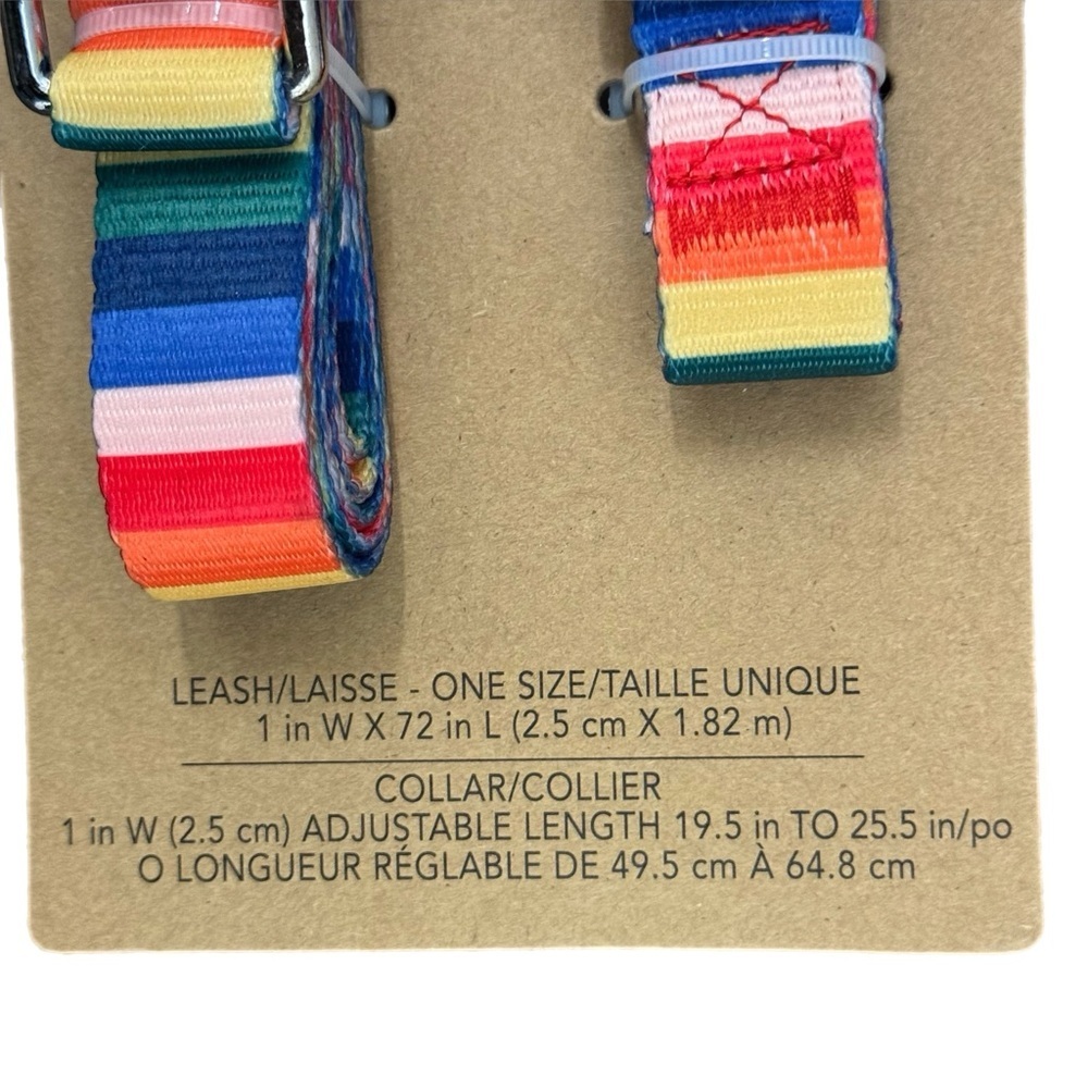 NEW Multicolor dog leash & adjustable collar set by Old Navy size M/L - Picture 3 of 4